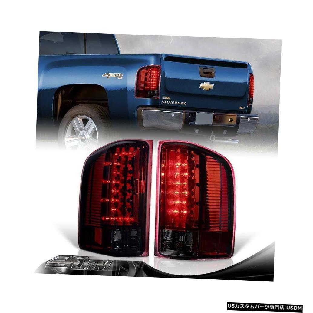 Tail light 2007-2014シェビーシルバラード1500 2500 3500 CスタイルLEDレッド/スモークテールライト For 2007-2014 Chevy Silverado 1500 2500 3500 C-Style LED Red/Smoke Tail Lights 【並行輸入品】