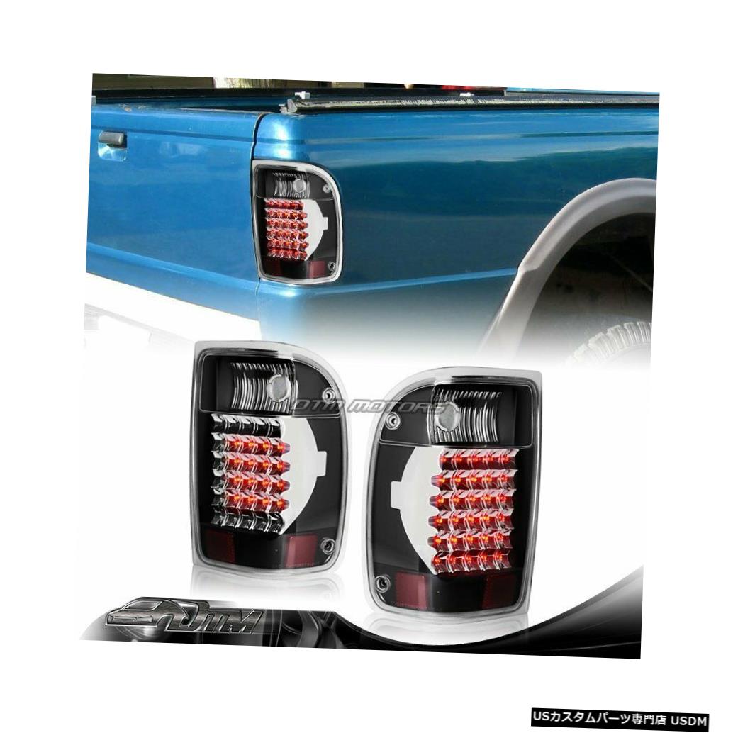 Tail light 1993-2000フォードレンジャーブラックハウジングクリアレンズLEDリアブレーキテールライト For 1993-2000 Ford Ranger Black Housing Clear Lens LED Rear Brake Tail Lights 【並行輸入品】