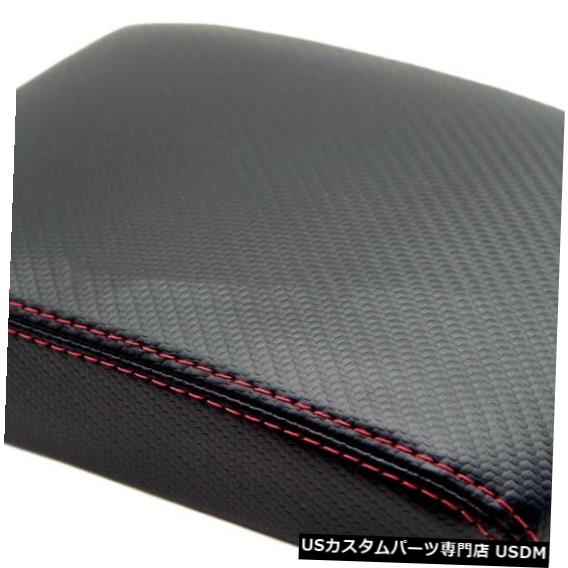 コンソールカバー VWジェッタベントゴルフMK5 05-10レッドステッチ用コンソールアームレストカーボンファイバーカバー Console Armrest Carbon Fiber Cover For VW Jetta Vento Golf MK5 05-10 Red Stitch 【並行輸入品】
