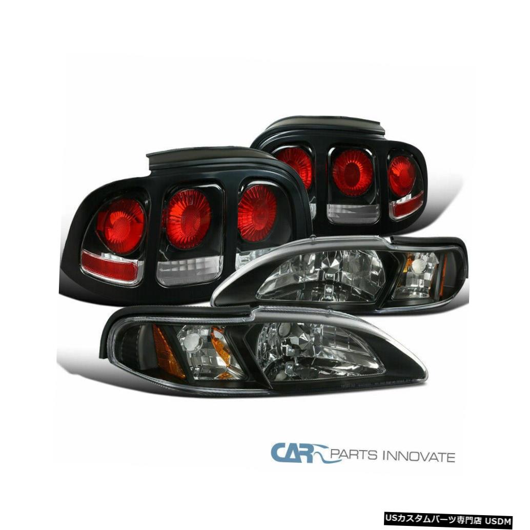 Tail light フォード94-98マスタングブラック1ピーススタイルヘッドライトウインカーライト+テールランプ For Ford 94-98 Mustang Black 1PC Style Headlights Turn Signal Lights+Tail Lamps 【並行輸入品】