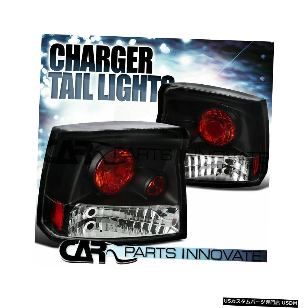 Tail light 05-08ダッジチャージャー用ブラッククリアリバースパーキングテールライトリアブレーキランプ For 05-08 Dodge Charger Black Clear Reverse Parking Tail Lights Rear Brake Lamps 【並行輸入品】