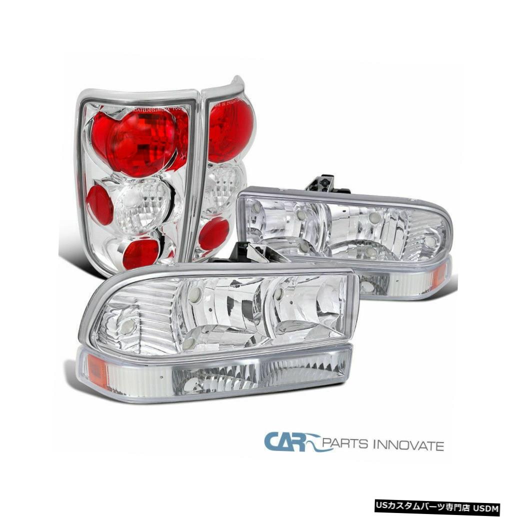 Tail light フィット98-04シェビーブレザーピックアップクリアヘッドライトバンパーライト+テールブレーキランプ Fit 98-04 Chevy Blazer Pickup Clear Headlights Bumper Lights+Tail Brake Lamps 【並行輸入品】