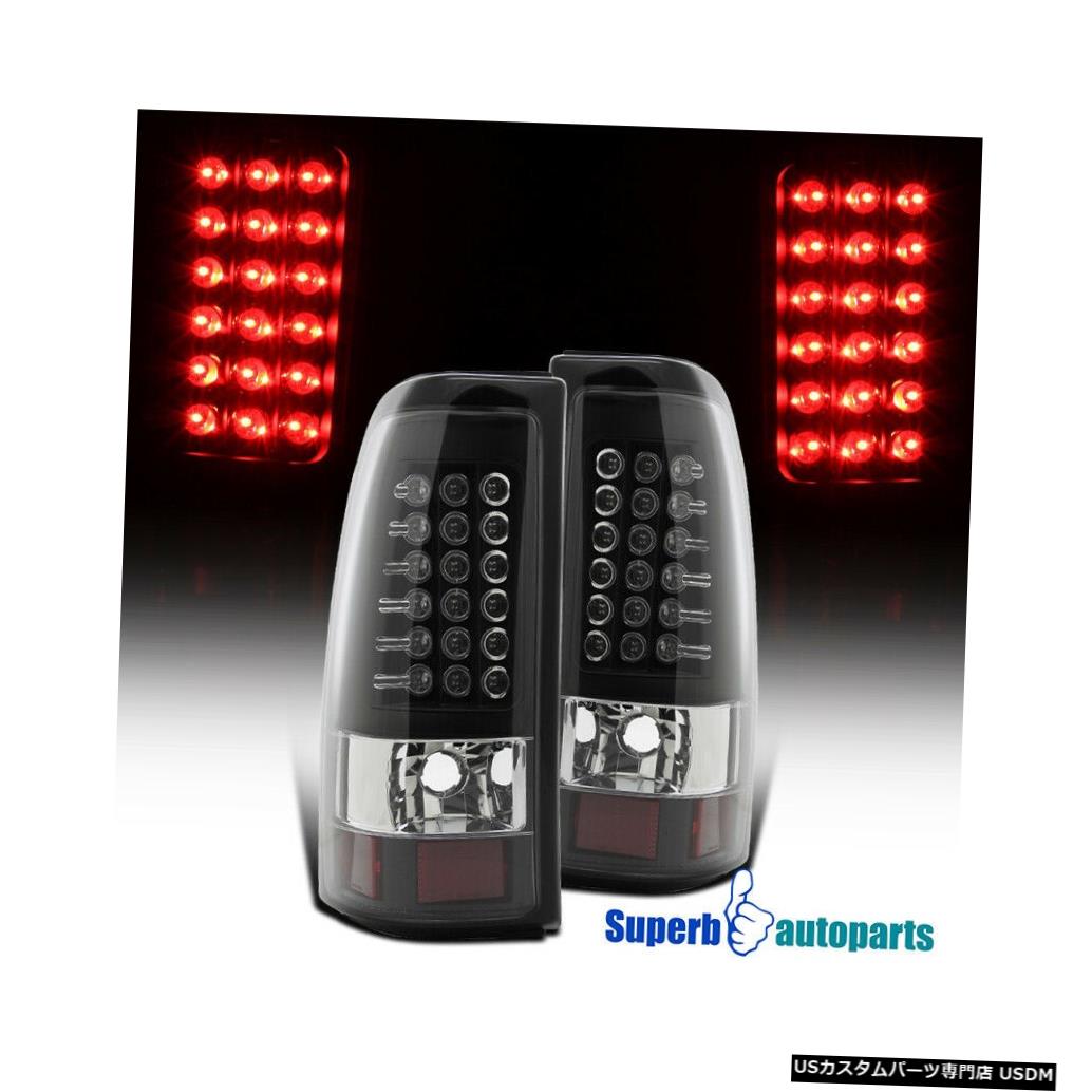 Tail light 1999-2002シェビーシルバラードLEDバーテールブレーキライトランプブラックLH + RH For 1999-2002 Chevy Silverado LED Bar Tail Brake Lights Lamps Black LH+RH 【並行輸入品】