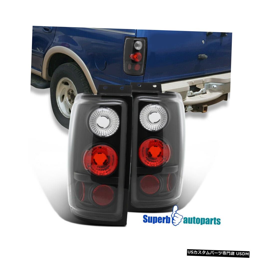 Tail light 1997-2002フォードエクスペディションブラック交換用テールライトブレーキランプペア For 1997-2002 Ford Expedition Black Replacement Tail Lights Brake Lamps Pair 【並行輸入品】
