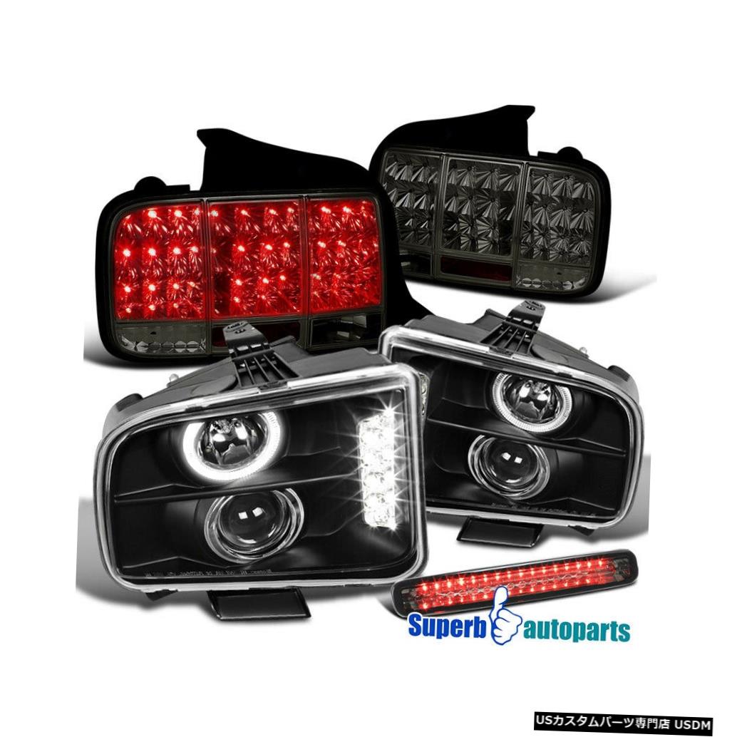 Tail light 2005-2009 Mustang Haloヘッドライト+ Seq LEDテールランプスモーク+ 3rdブレーキライト For 2005-2009 Mustang Halo Headlights+Seq LED Tail Lamps Smoke+3rd Brake light 【並行輸入品】 73,689円