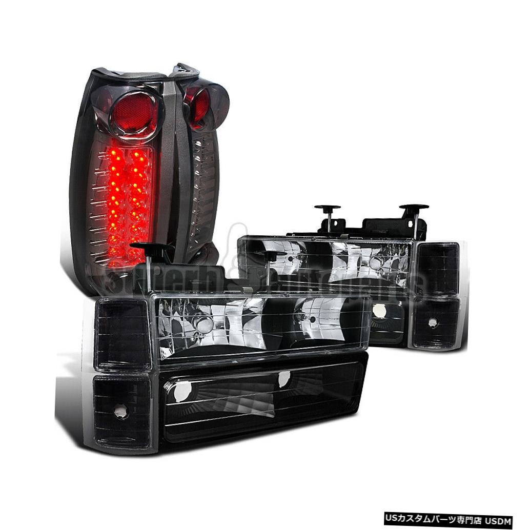 Tail light 1994-1999年用Silverado C10 C / Kブラックヘッド+バンパーコーナー+スモークLEDテールライト For 1994-1999 Silverado C10 C/K Black Head+Bumper Corner+Smoke LED Tail Lights 【並行輸入品】