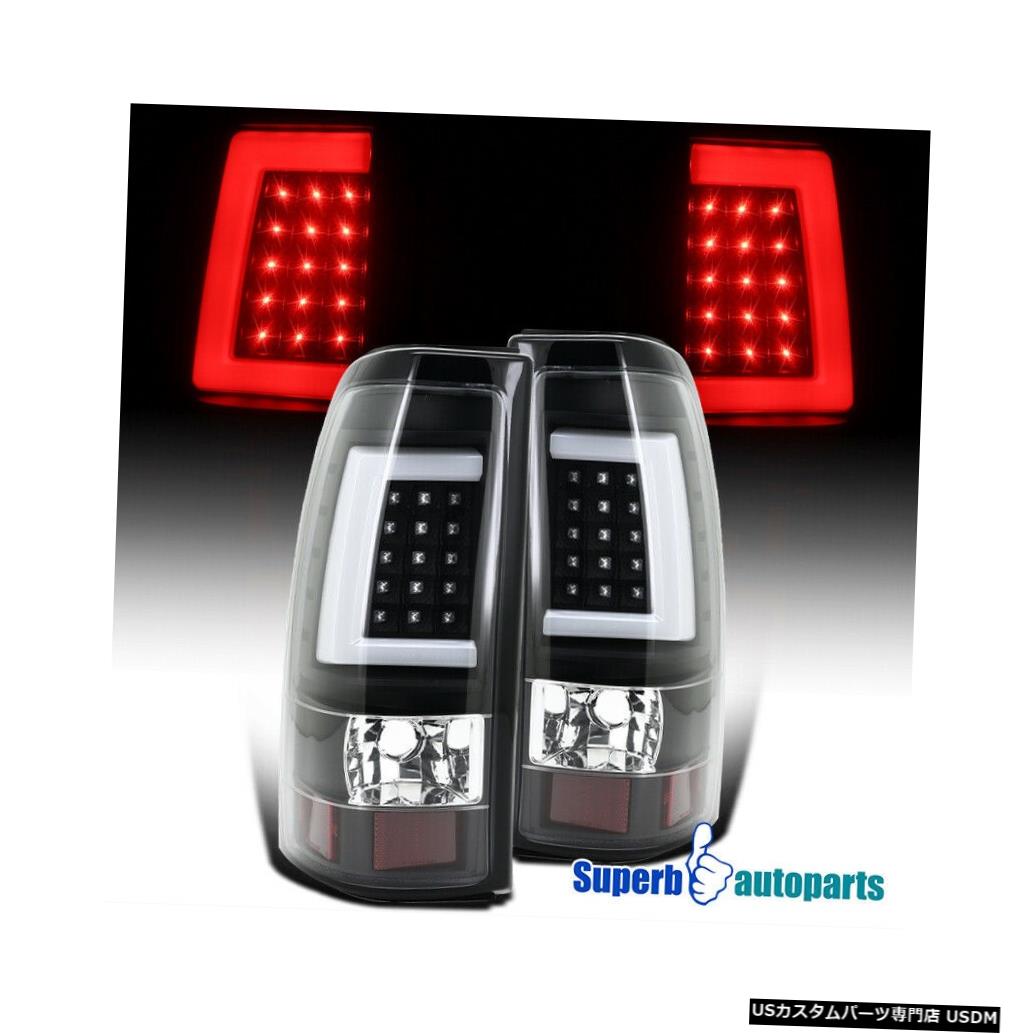 Tail light 2003-2006シェビーシルバラード2500 3500 LEDチューブブレーキテールライトブラックLH + RH For 2003-2006 Chevy Silverado 2500 3500 LED Tube Brake Tail Lights BLACK LH+RH 【並行輸入品】