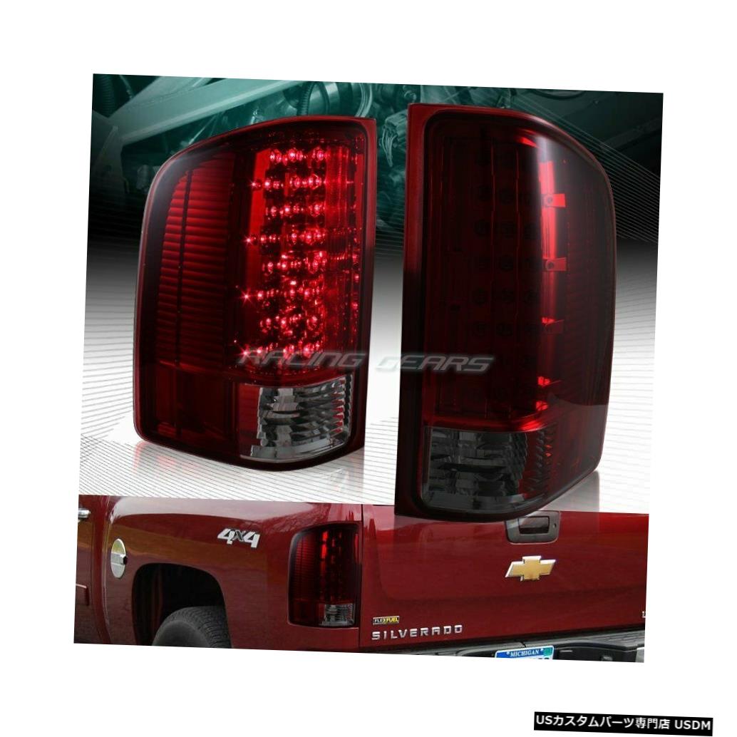 Tail light レッド/スモークレンズLEDリアブレーキストップテールランプランプフィット07-14 GMCシエラ3500HD Red/Smoke Lens LED Rear Brake Stop Tail Lights Lamps Fit 07-14 GMC Sierra 3500HD 【並行輸入品】