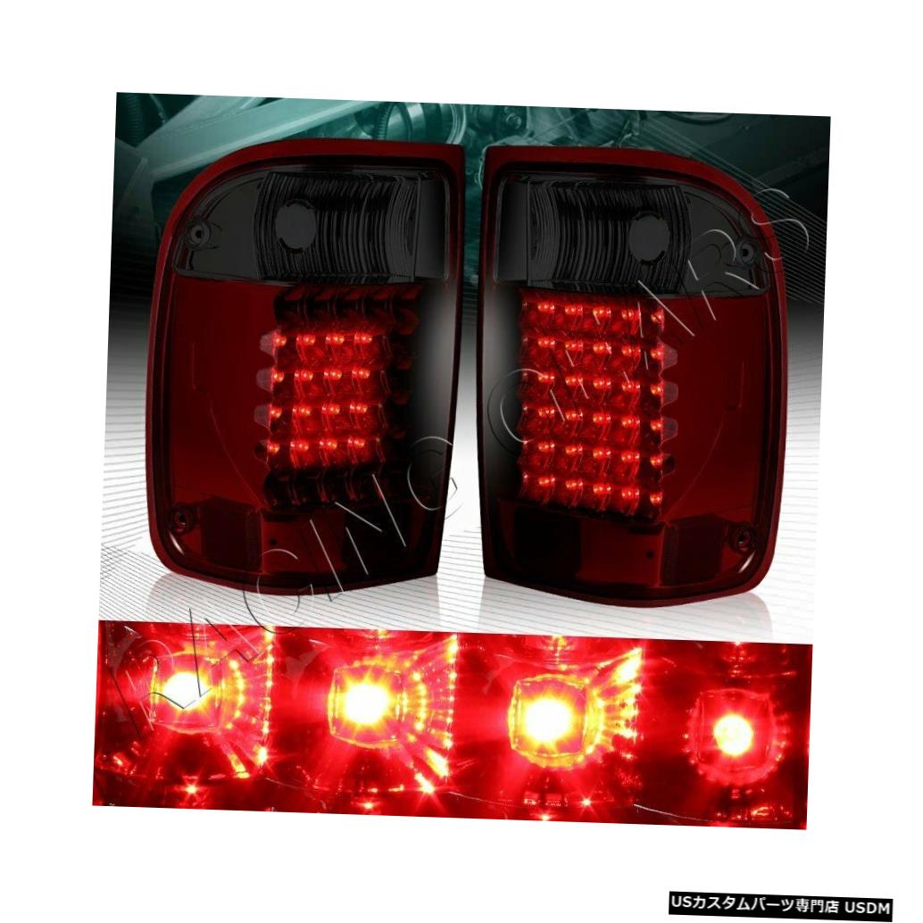 Tail light クロームハウジングRED / SMOKEレンズLEDリアテールライトランプフィット93-00フォードレンジャー CHROME HOUSING RED/SMOKE LENS LED REAR TAIL LIGHTS LAMPS FIT 93-00 FORD RANGER 【並行輸入品】