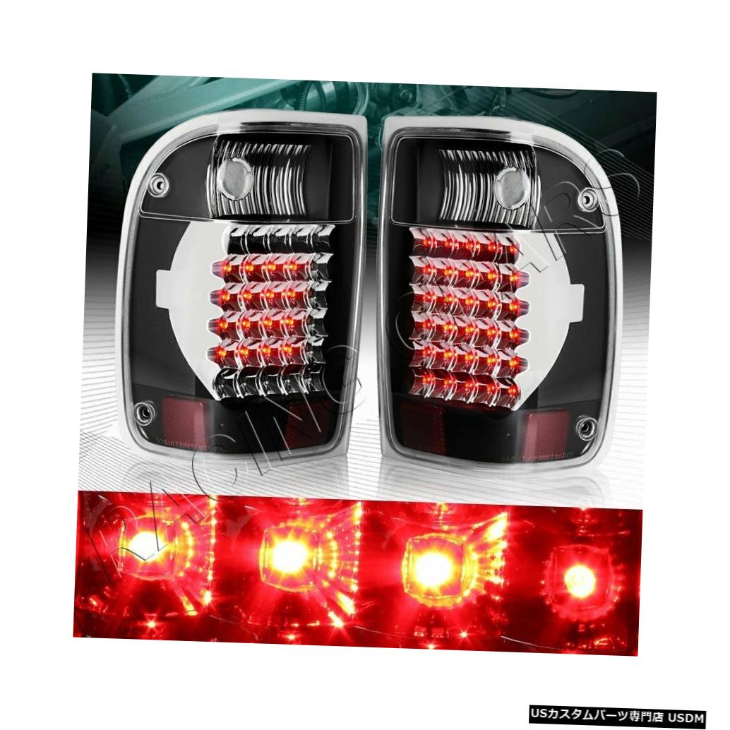 Tail light ブラックハウジングクリアレンズLEDリアブレーキテールライトランプフィット93-00フォードレンジャー BLACK HOUSING CLEAR LENS LED REAR BRAKE TAIL LIGHTS LAMPS FIT 93-00 FORD RANGER 【並行輸入品】
