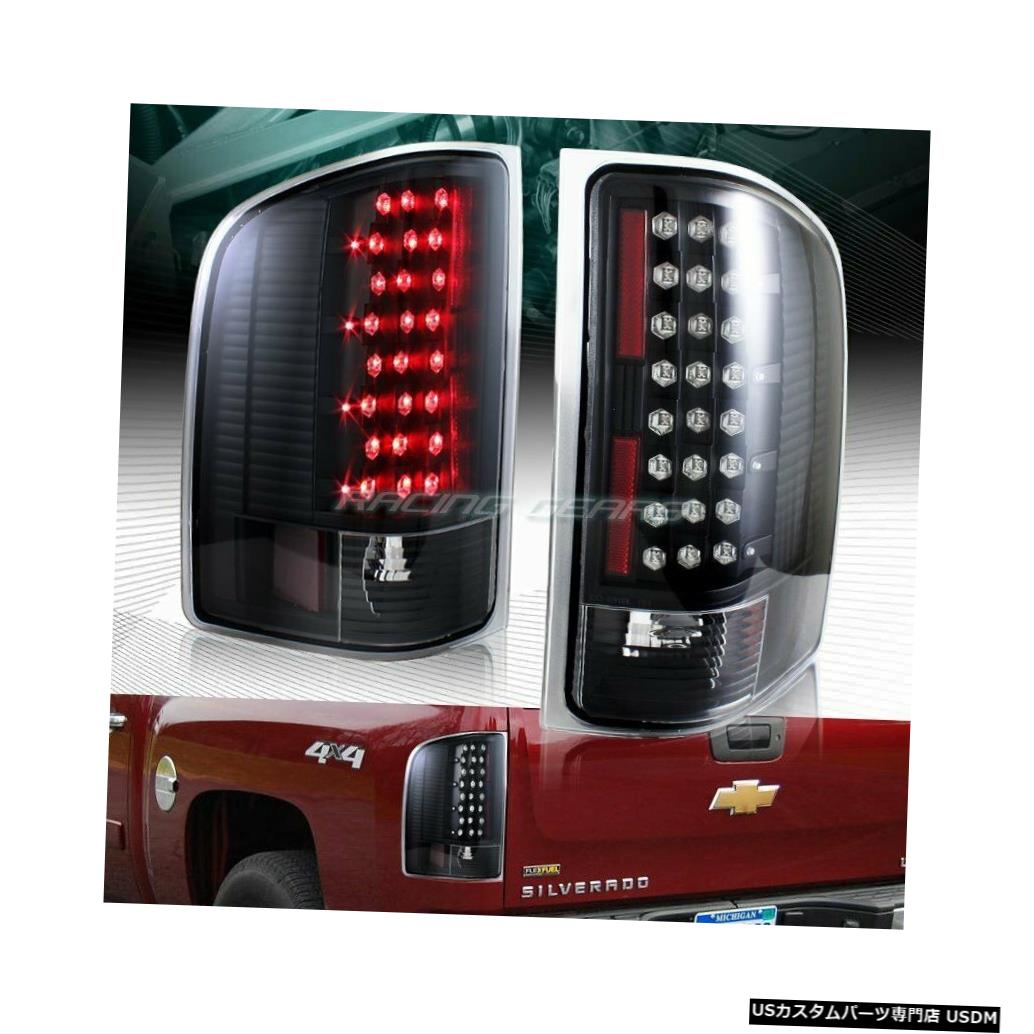 Tail light ブラックハウジングLEDリアブレーキストップテールライトランプフィット07-14 GMCシエラ3500HD Black Housing LED Rear Brake Stop Tail Lights Lamp Fit 07-14 GMC Sierra 3500HD 【並行輸入品】