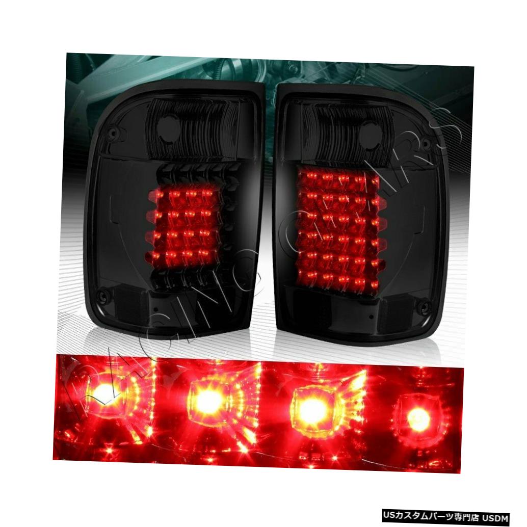 Tail light クロームハウジングスモークレンズLEDリアブレーキテールライトランプフィット93-00フォードレンジャー CHROME HOUSING SMOKE LENS LED REAR BRAKE TAIL LIGHTS LAMPS FIT 93-00 FORD RANGER 【並行輸入品】