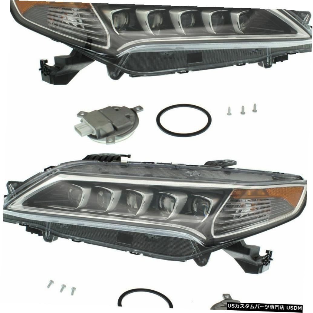 Tail light フィットACURA TLX 2015-2017 LEDヘッドライトヘッドライトフロントランプW /バルブペア FITS ACURA TLX 2015-2017 LED HEADLIGHTS HEAD LIGHTS FRONT LAMPS W/BULBS PAIR 【並行輸入品】