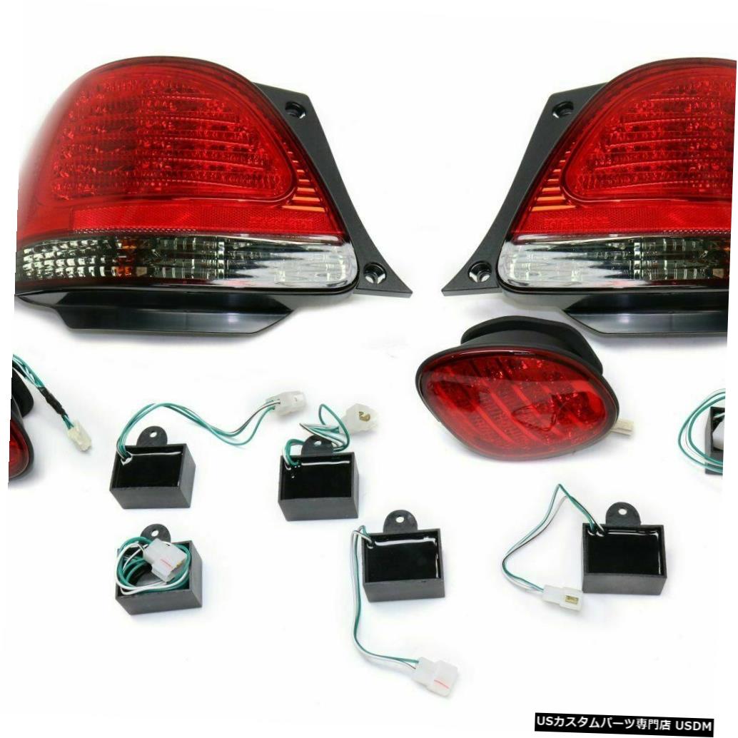 Tail light フィットレクサスGS 98-05レッドクリアLEDスモークテールライトテールライトリアランプ FITS LEXUS GS 98-05 RED CLEAR LED SMOKED TAIL LIGHTS TAILLIGHTS REAR LAMPS 【並行輸入品】