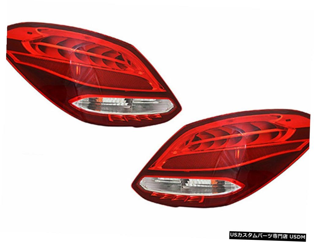 Tail light フィットメルセデスCクラス2015-2018 C300 C350 LEDテールライトテールライトランプペア FITS MERCEDES C CLASS 2015-2018 C300 C350 LED TAILLIGHTS TAIL LIGHTS LAMPS PAIR 【並行輸入品】