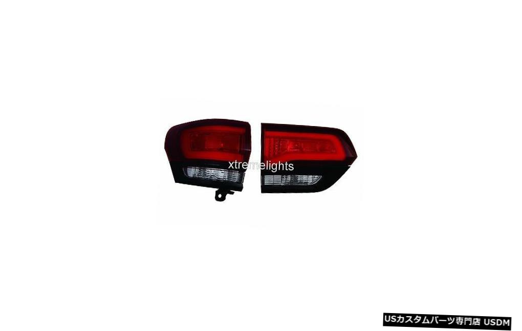 Tail light フィットジープグランドチェロキー2014 2015 SRT左ドライバーインナーアウターテールランプランプ FITS JEEP GRAND CHEROKEE 2014 2015 SRT LEFT DRIVER INNER OUTER TAIL LIGHTS LAMPS 【並行輸入品】