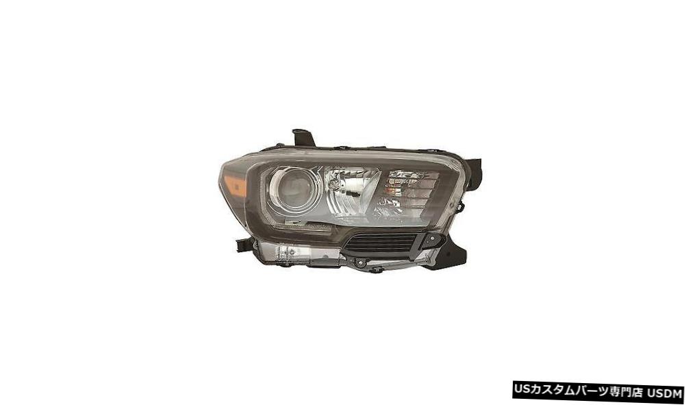 Tail light トヨタタコマ2017ブラックライトパッセンジャーLEDヘッドライトヘッドライトランプLEDフォグ付き TOYOTA TACOMA 2017 BLACK RIGHT PASSENGER LED HEADLIGHT HEAD LIGHT LAMP W/LED FOG 【並行輸入品】