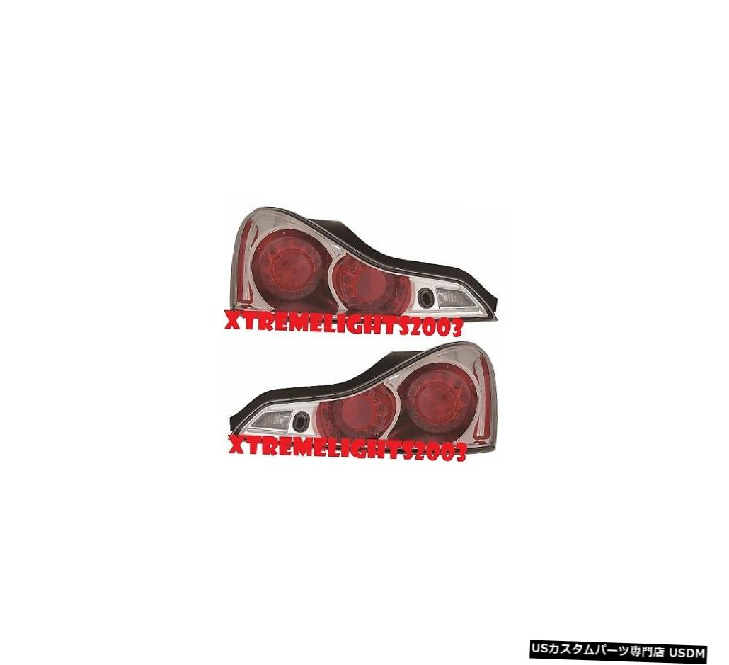 Tail light フィットINFINITI G37 Q60クーペ2008-2015クロームテールライトテールライトリアランプ FITS INFINITI G37 Q60 COUPE 2008-2015 CHROME TAILLIGHTS TAIL LIGHTS REAR LAMPS 【並行輸入品】
