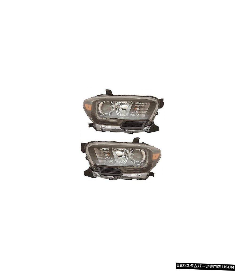 Tail light TOYOTA TACOMA 2016 2017ブラックLEDヘッドライトヘッドライトランプW / LEDフォグペア TOYOTA TACOMA 2016 2017 BLACK LED HEADLIGHT HEAD LIGHT LAMP W/LED FOG PAIR 【並行輸入品】