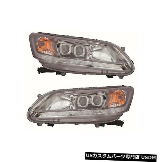 ヘッドライト ホンダアコードセダン4DR 2013-2015 LEDヘッドライトヘッドランプ/ DRLタイプペアに適合 FITS HONDA ACCORD SEDAN 4DR 2013-2015 LED HEADLIGHTS HEAD LAMPS W/DRL TYPE PAIR 【並行輸入品】｜カスタムパーツ WORLD倉庫