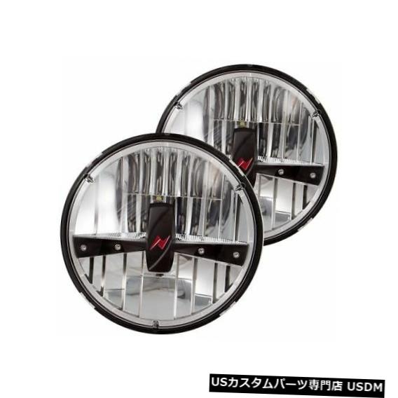ヘッドライト Anzo 881036ユニバーサルLEDヘッドライト交換セット7インチラウンドブラックペア Anzo 881036 Universal LED Headlight Replacement Set 7 in. Round Black Pair 【並行輸入品】