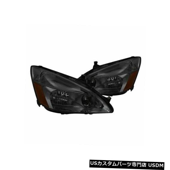 ヘッドライト Spyder 5072214 2003-2007 Honda Accordのクリスタルヘッドライトの煙NEW Spyder 5072214 Crystal Headlights Smoke For 2003-2007 Honda Accord NEW 【並行輸入品】