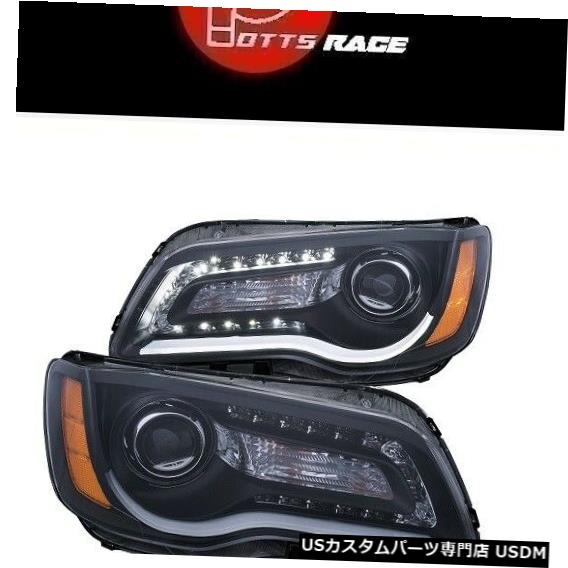ヘッドライト AnzoブラックDRLバープロジェクターヘッドライト、パーキングLED付き、クライスラー300 11-14に適合 Anzo Black DRL Bar Projector Headlights w Parking LEDs Fits Chrysler 300 11-14 【並行輸入品】
