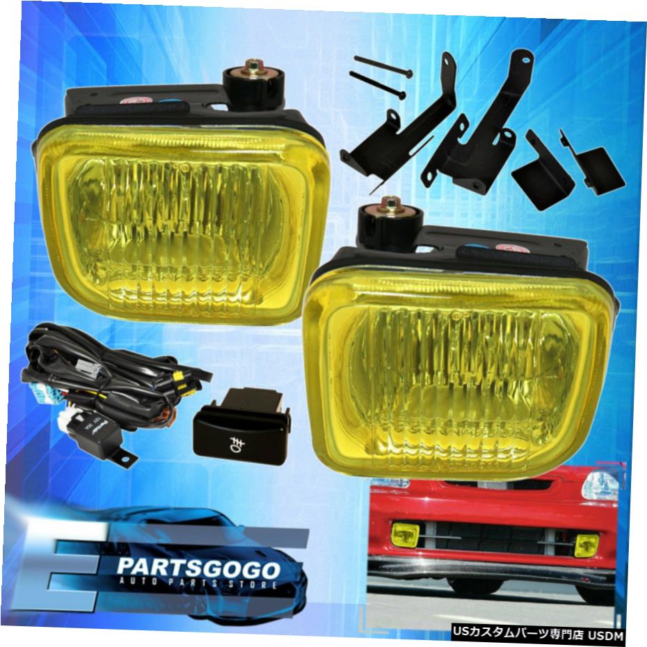 97-98シビック2DR 3DR 4DR EK9 JDMイエローレンズバンパーフォグランプランプ+配線用 For 97-98 Civic 2DR 3DR 4DR EK9 JDM Yellow Lens Bumper Fog Lights Lamps + Wiring 【並行輸入品】