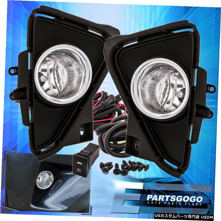 16-18トヨタRAV4ドライビングバンパークリアフォグランプランプペア+配線スイッチ用 For 16-18 Toyota RAV4 Driving Bumper Clear Fog Lights Lamps Pair + Wiring Switch 【並行輸入品】