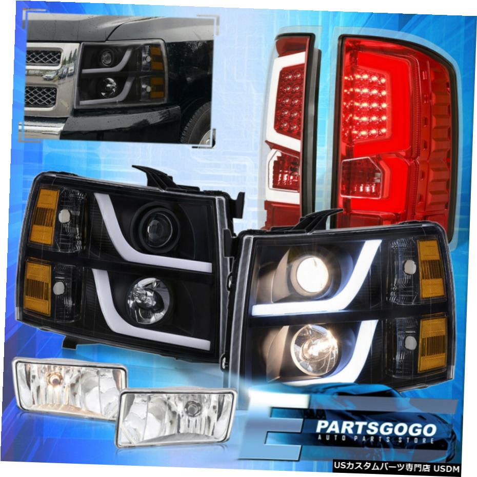 7月13日シルバラードブラックツェッペリンDRLヘッドライト+赤色LEDテールライト+フォグライト用 For 07-13 Silverado Black Led Drl Headlights + Red Led Tail Light + Fog Light 【並行輸入品】