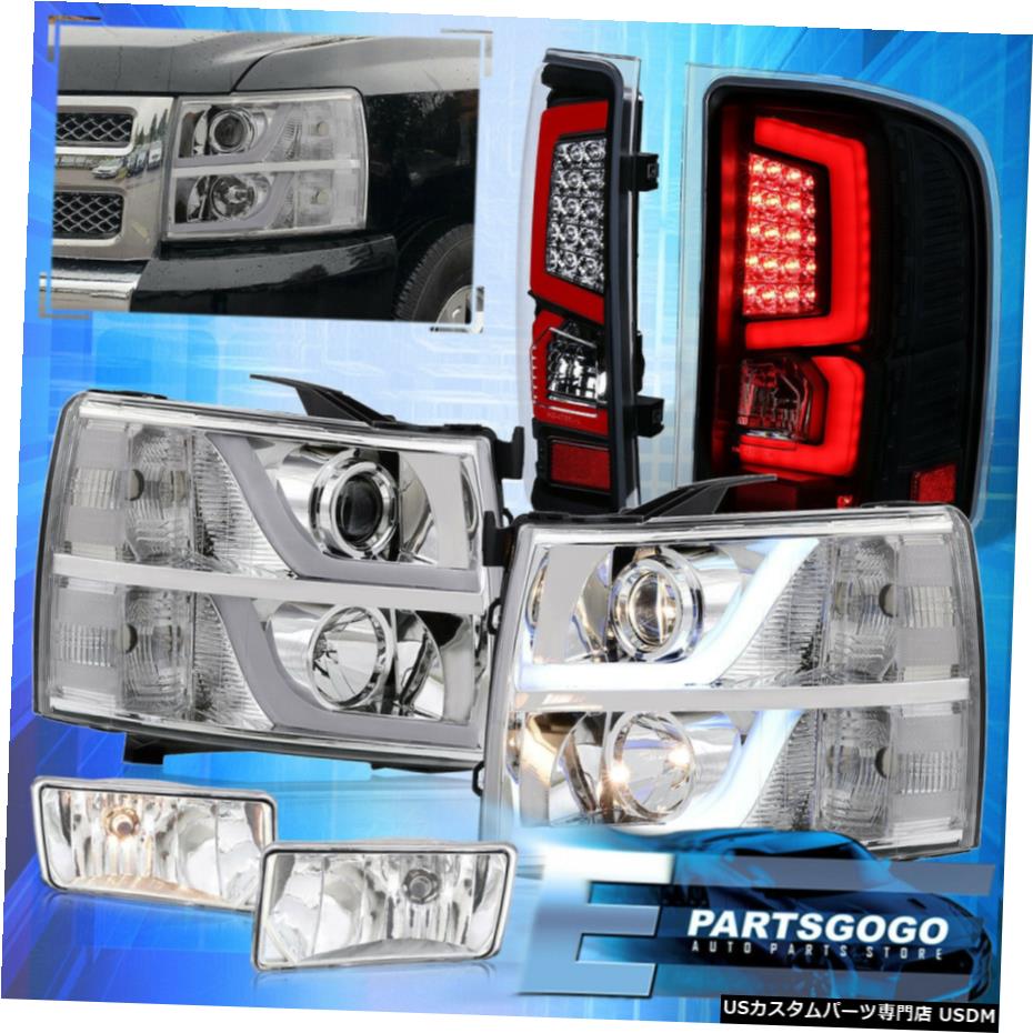 7月13日シルバラードリフレクターヘッドライトDRL LEDブラッククリアテールライト 霧のために For 07-13 Silverado  Reflector DRL Headlights LED Black Clear Tail Lights Fogs 【特別セール品】