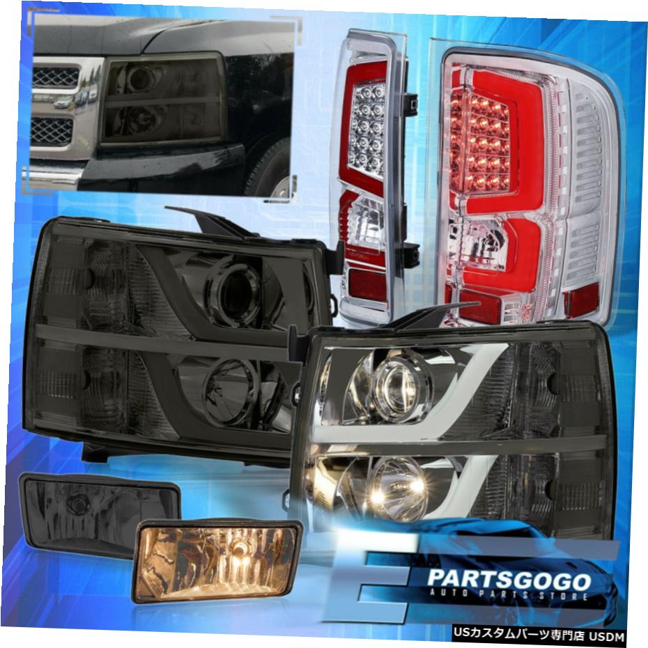 7月13日シルバラードリフレクターヘッドライトレッドLEDクリアテールライト+スモーク霧のために For 07-13 Silverado Reflector Headlights Red LED Clear Tail Lights + Smoked Fogs 【並行輸入品】