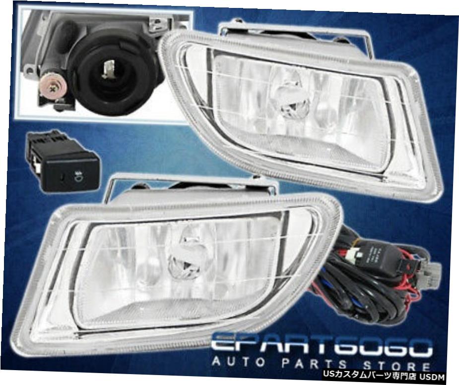 99から04ホンダオデッセイJDMクリアレンズフロントフォグライトランプ+スイッチ配線用 For 99-04 Honda Odyssey Jdm Clear Lens Front Fog Light Lamps + Switch Wiring 【並行輸入品】