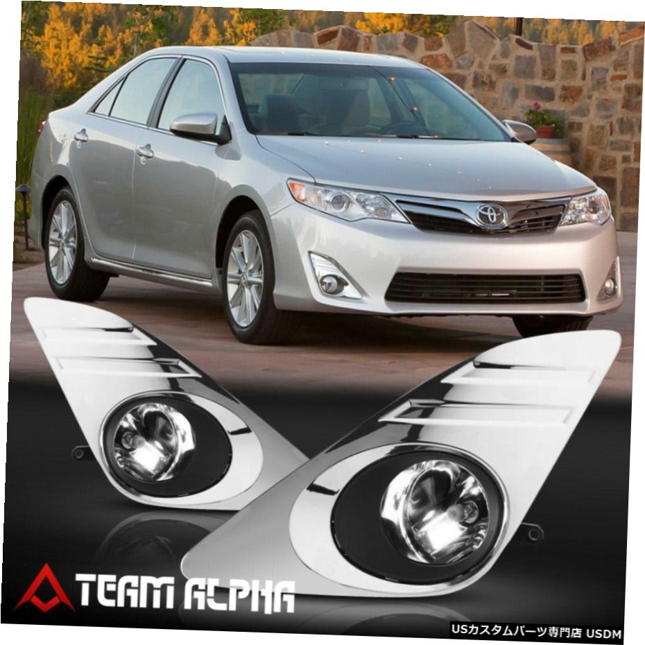 はめあい2012-2014トヨタカムリ[クリア]バンパーフォグライトのw /スイッチ+ハーネス+クロームベゼル Fits 2012-2014 Toyota Camry[Clear]Bumper Fog Light w/Switch+Harness+Chrome Bezel 【並行輸入品】