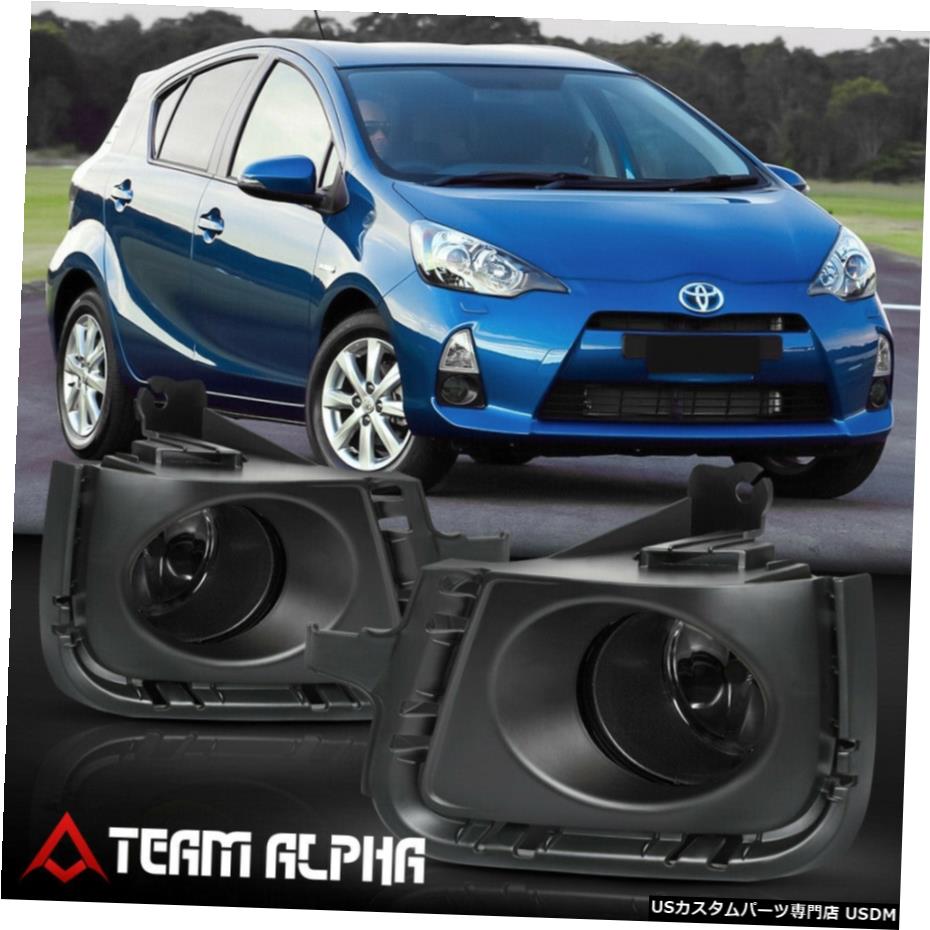 はめあい2012-2014トヨタプリウスC [スモーク]バンパーフォグライトランプワット/スイッチ+ハーネス+ベゼル Fits 2012-2014 Toyota Prius C[Smoke]Bumper Fog Light Lamp w/Switch+Harness+Bezel 【並行輸入品】