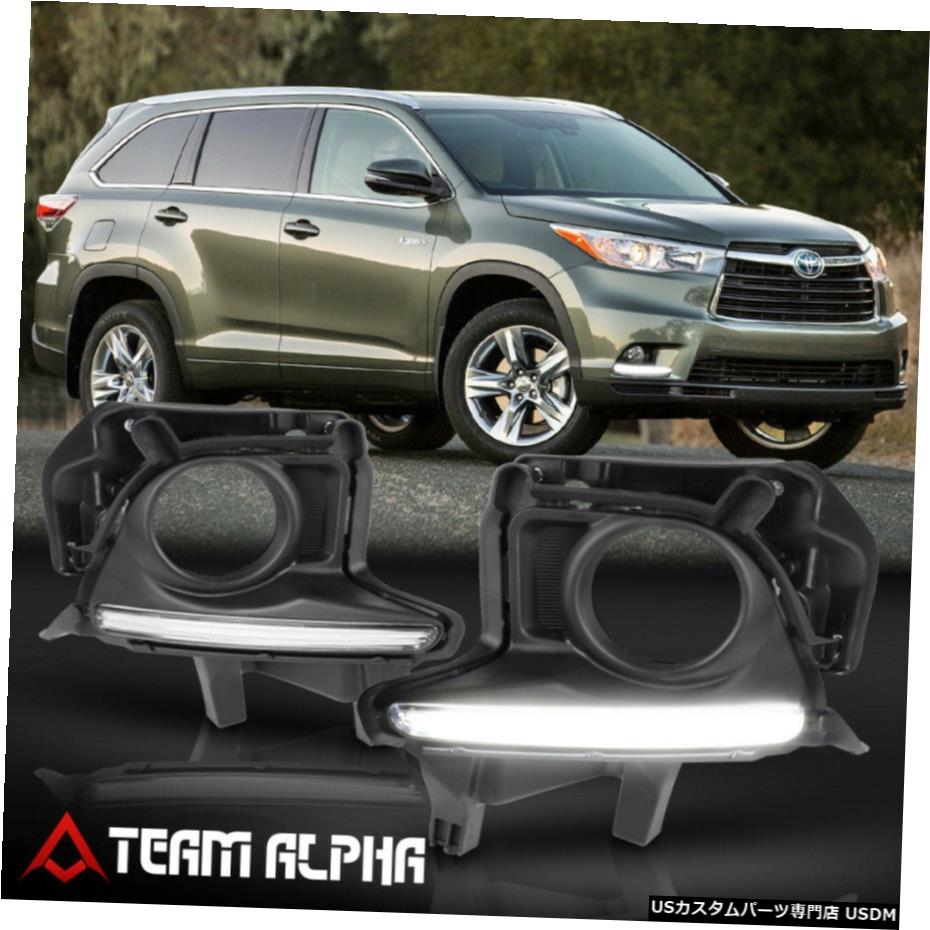 ライト ランプ 21超人気 Driving Light Drl Fog Highlander Led Toyota 14 16 Fits ハーネスwフォグライトランプ駆動ベゼル Drl フィット14 16トヨタ クルーガー Led Lamp W Harness Bezel