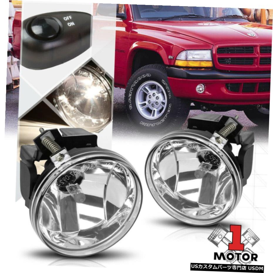 クロームフォグランプバンパーランプワット/ 01-04ダッジダコタ/デュランゴ用スイッチ+ハーネス Chrome Fog Light Bumper Lamps w/Switch+Harness for 01-04 Dodge Dakota/Durango 【並行輸入品】