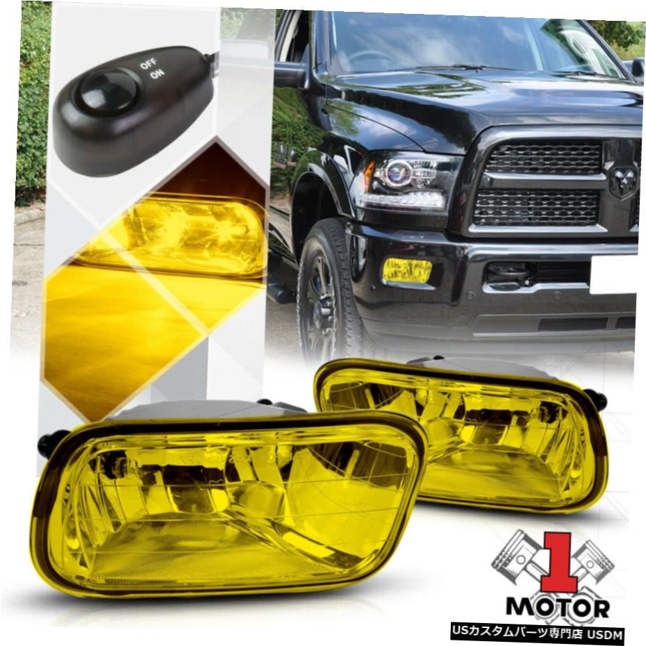 ゴールデンイエローレンズフォグランプバンパーランプワット/スイッチ+ 09から12ダッジラム用ハーネス Golden Yellow Lens Fog Light Bumper Lamps w/Switch+Harness for 09-12 Dodge Ram 【並行輸入品】