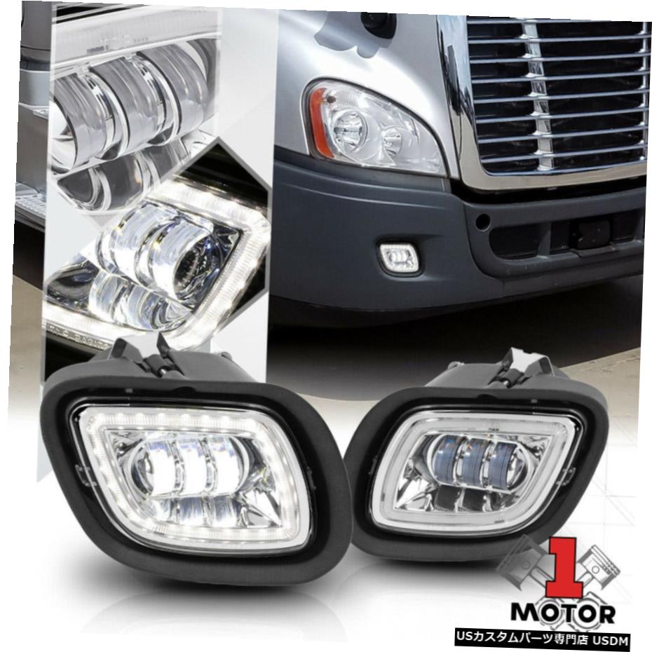 08から17フレートライナーカスカディア用クロム【LED HALOプロジェクタフォグライトバンパーランプ Chrome[LED HALO]Projector Fog Light Bumper Lamp for 08-17 Freightliner Cascadia 【並行輸入品】