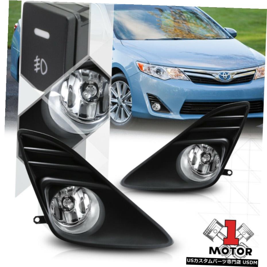 クリアフォグランプバンパーランプワット/ 12-14トヨタカムリ用スイッチ+ハーネス+ブラックベゼル Clear Fog Light Bumper Lamps w/Switch+Harness+Black Bezel for 12-14 Toyota Camry 【並行輸入品】