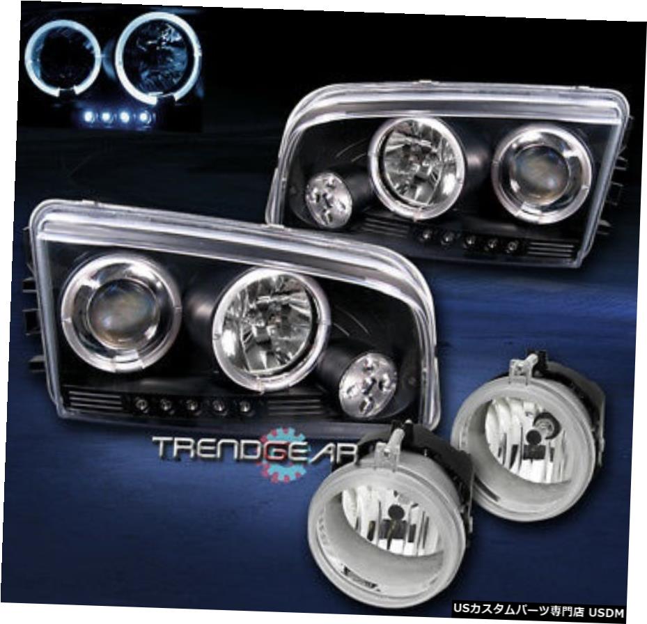 2006-2009ダッジチャージャーHALO LED BLACK PROJECTORヘッドライトW / CHROMEバンパーFOG 2006-2009 DODGE CHARGER HALO LED BLACK PROJECTOR HEAD LIGHTS W/CHROME BUMPER FOG 【並行輸入品】