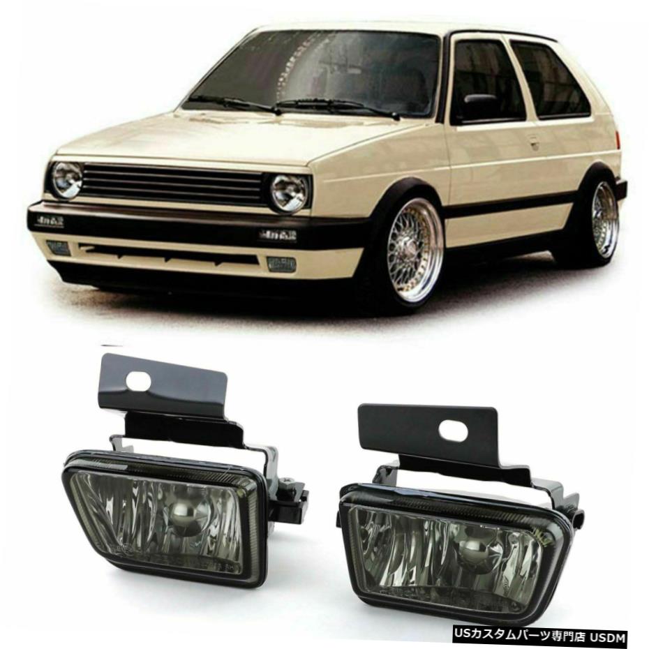 VWゴルフ2 GLのためのブラックスモーク仕上げのフロントバンパーフォグランプ black smoked finish front bumper fog lights for VW Golf 2 GL 【並行輸入品】