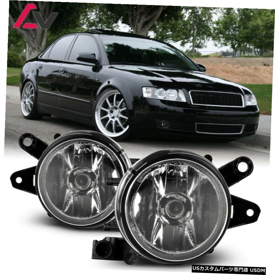 アウディA4 02-05クリアレンズペアバンパーフォグライトランプOEの交換DOT電球用 For Audi A4 02-05 Clear Lens Pair Bumper Fog Light Lamp OE Replacement DOT Bulb 【並行輸入品】
