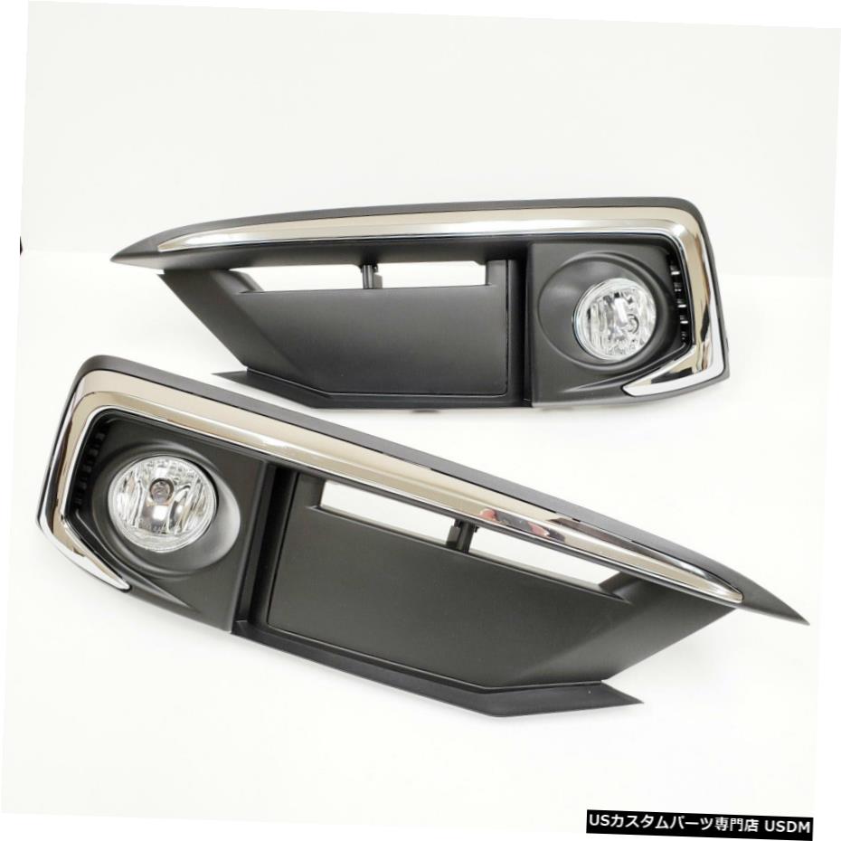 スイッチクロームベゼルワイヤーと19 20ホンダシビッククーペセダンクリアフォグランプ用 For 19 20 Honda Civic Coupe Sedan Clear Fog Light with Switch Chrome Bezels Wire 【並行輸入品】