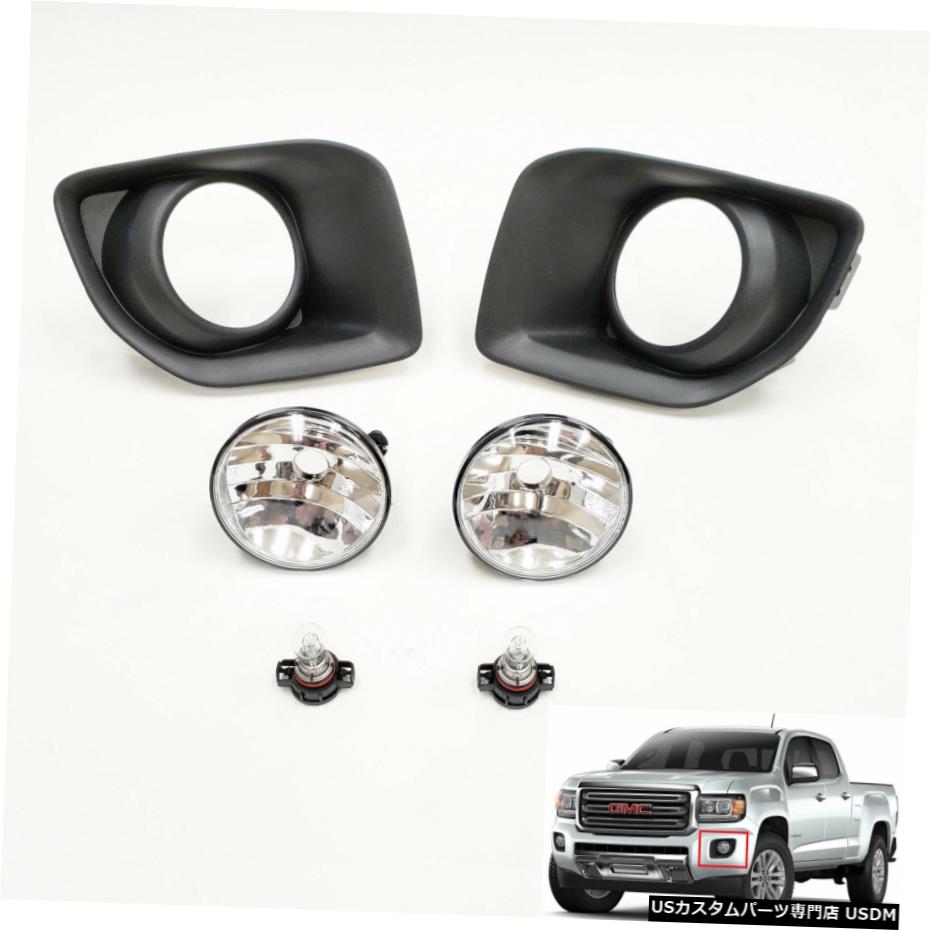 ブラックベゼル球根と2015-2019 GMCキャニオンクリアレンズ霧ドライビングライトキット For 2015-2019 GMC Canyon Clear Lens Fog Driving Light Kit with Black Bezel Bulbs 【並行輸入品】