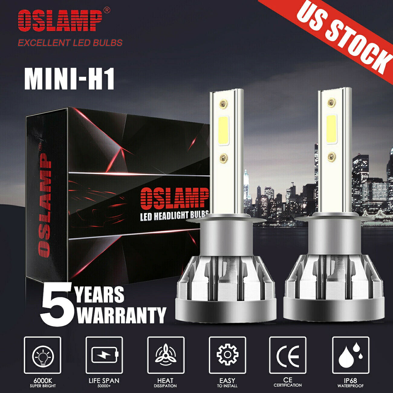 H1 LEDヘッドライト2000W 300000LMハイビームや霧の電球6000Kキセノンホワイト H1 LED Headlight 2000W 300000LM High Beam or Fog Light Bulb 6000K Xenon White 【並行輸入品】