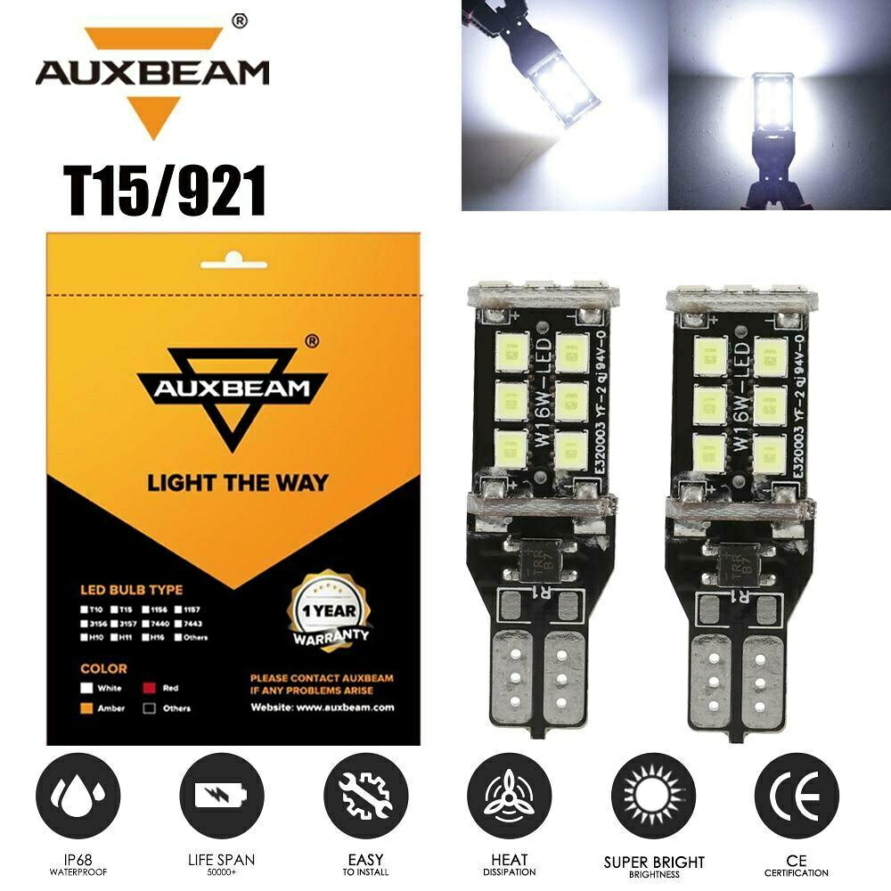 AUXBEAM T15 LED電球ウェッジライト921 W16W 800LM HIDホワイトバックアップリバースライト AUXBEAM T15 Led Bulb wedge Light 921 W16W 800LM HID White Backup Reverse Light 【並行輸入品】
