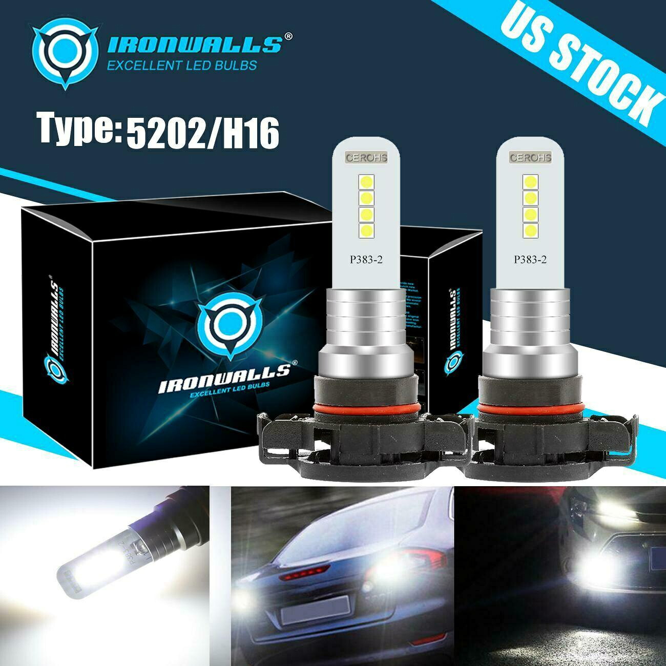 DODGEデュランゴ2011-2013用LEDヘッドライトキット5202の6000Kホワイトフォグランプ球根 LED Headlight Kit 5202 6000K White Fog Lights Bulb for DODGE Durango 2011-2013 【並行輸入品】