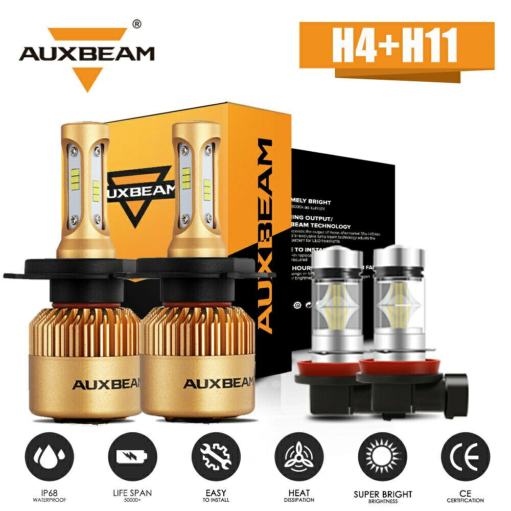 4倍AUXBEAMトヨタハイランダー2008年から2010年については9003 H11 LEDヘッドライトフォグ電球 4x AUXBEAM 9003 H11 LED Headlight Fog Light Bulb For Toyota Highlander 2008-2010 【並行輸入品】