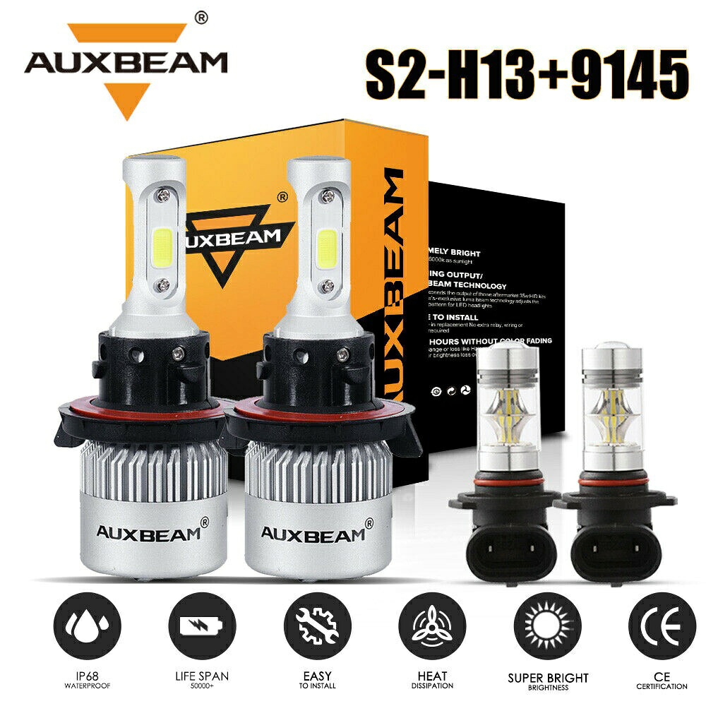 フォードF-150 2004-2014ヘッドライトとフォグライトH13 9145用AUXBEAM 6000K LED電球 AUXBEAM 6000K LED Bulb for Ford F-150 2004-2014 Headlight and Fog Light H13 9145 【並行輸入品】